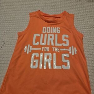 Vibrant Orange Kids Tank Top with Fun Print